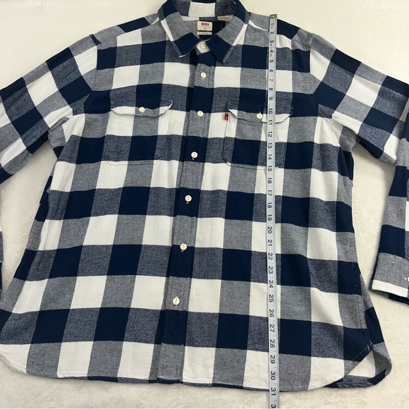 Levis Multicolor Plaid The Worker Relaxed Fit Long Sleeve Button Up Mens Sz XXL - Picture 9 of 10